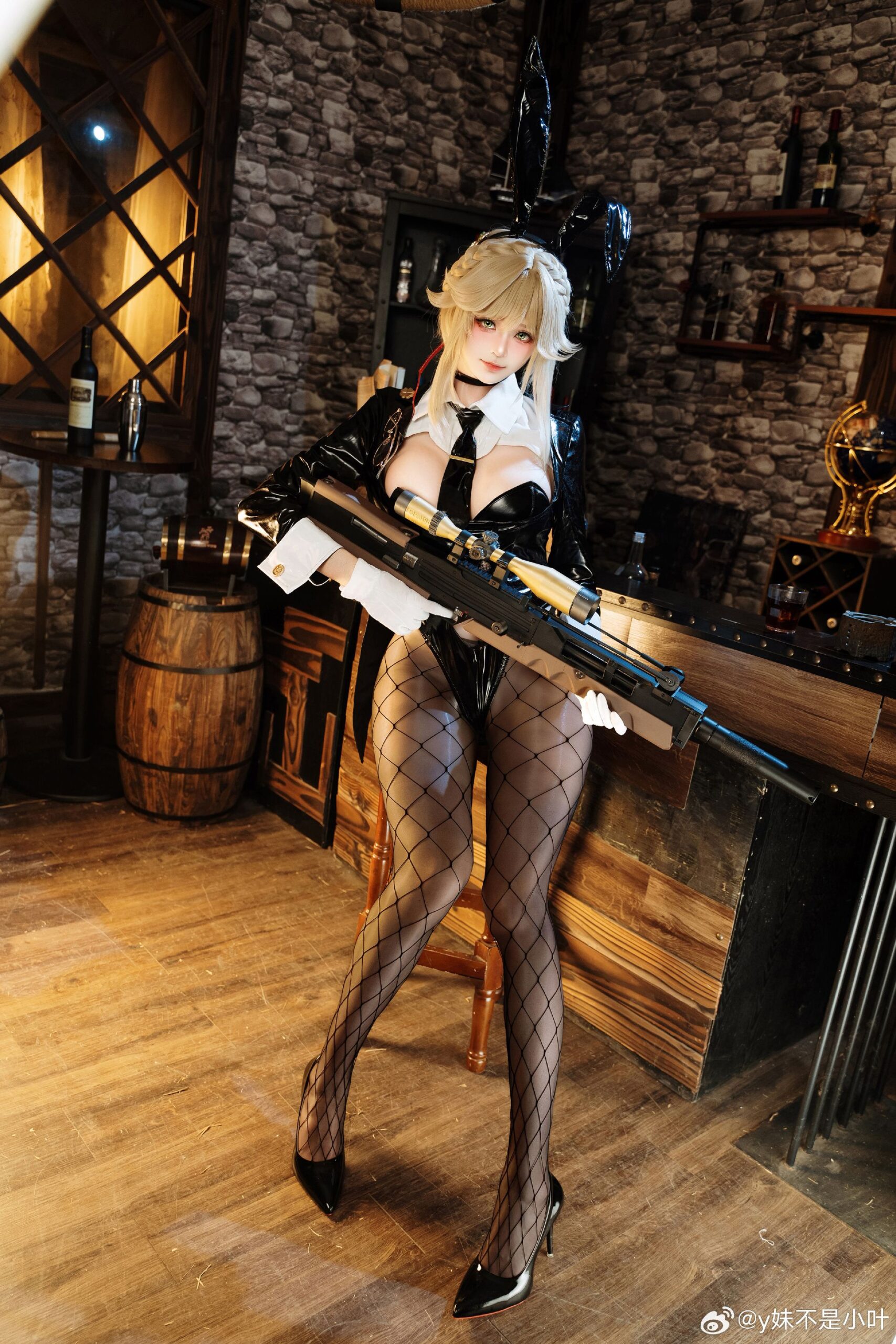 y妹不是小叶COSPLAY妮姬 胜利女神 爱德特务兔女郎