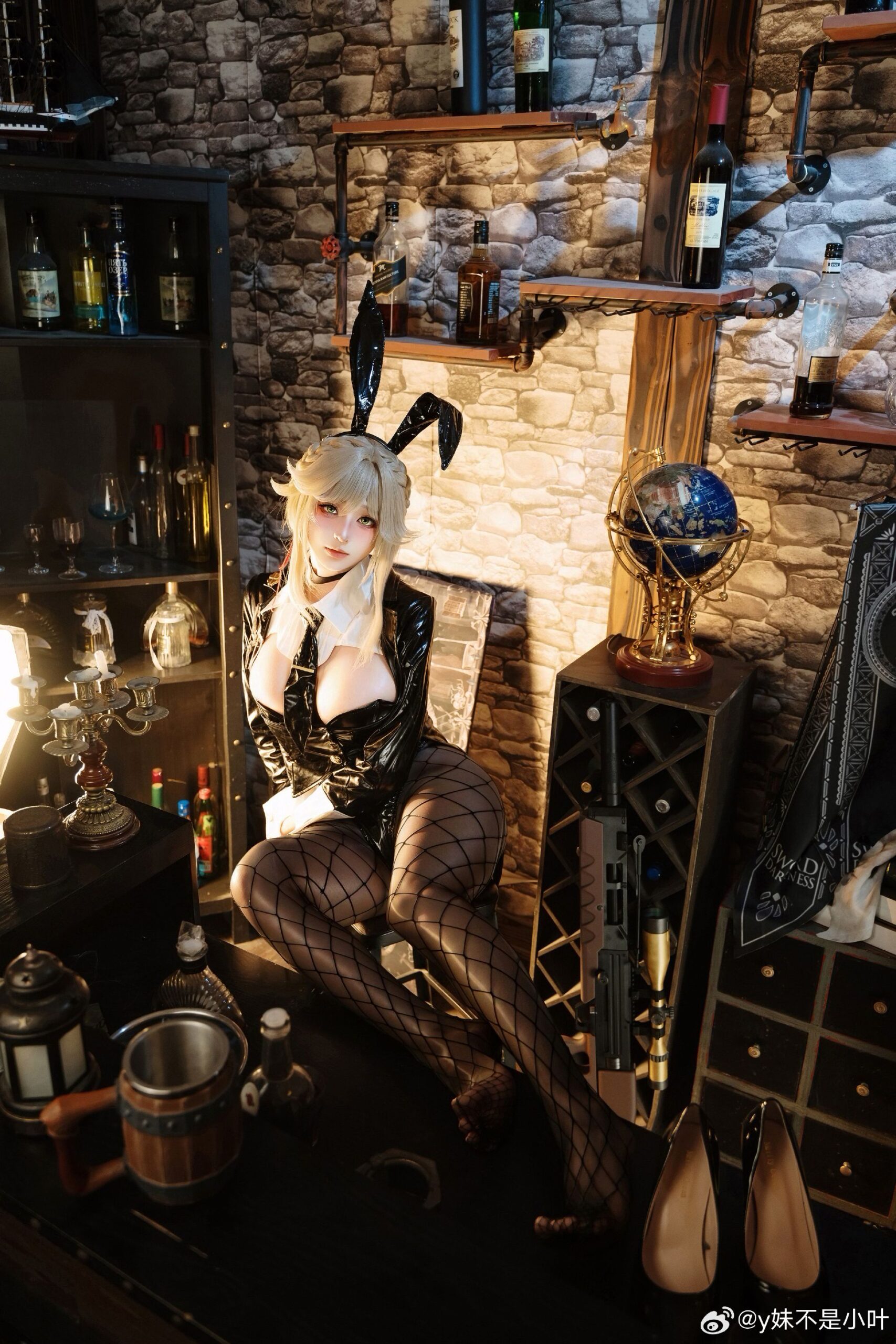 y妹不是小叶COSPLAY妮姬 胜利女神 爱德特务兔女郎