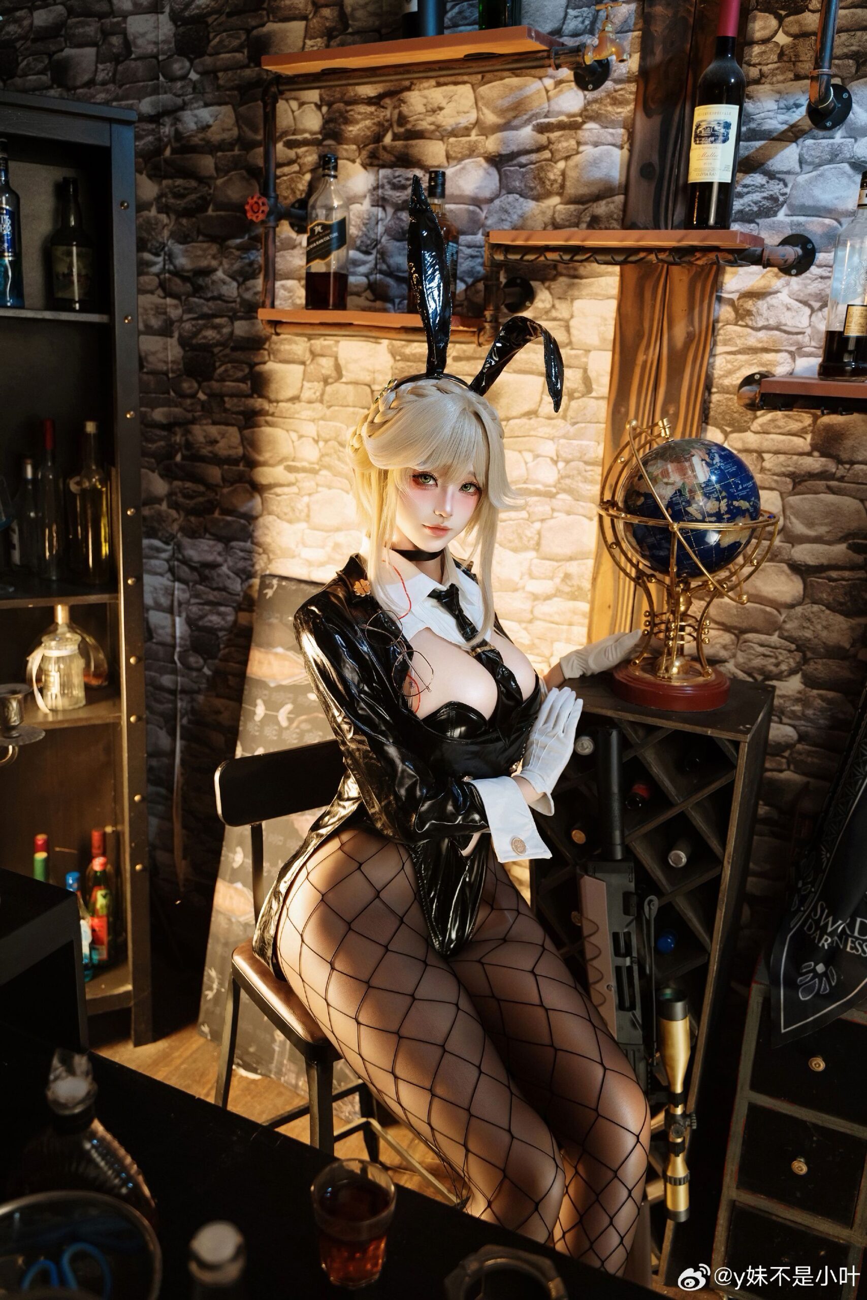 y妹不是小叶COSPLAY妮姬 胜利女神 爱德特务兔女郎