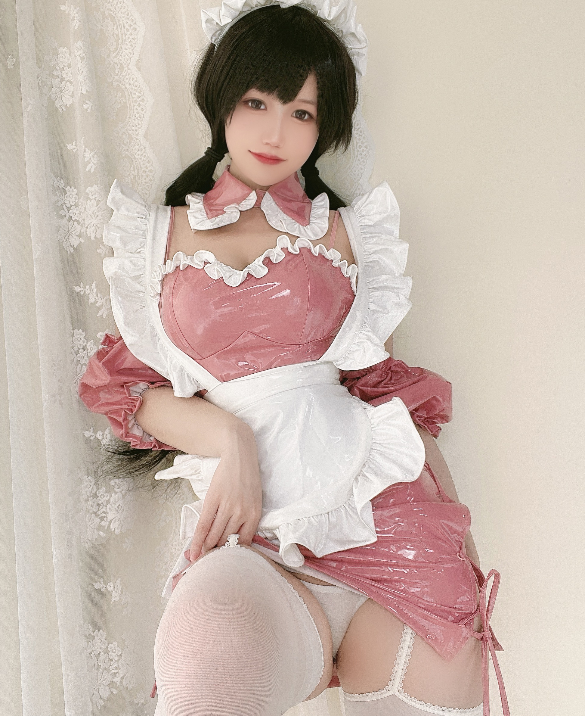 小仓千代w 粉色漆皮女仆COS写真图片图集