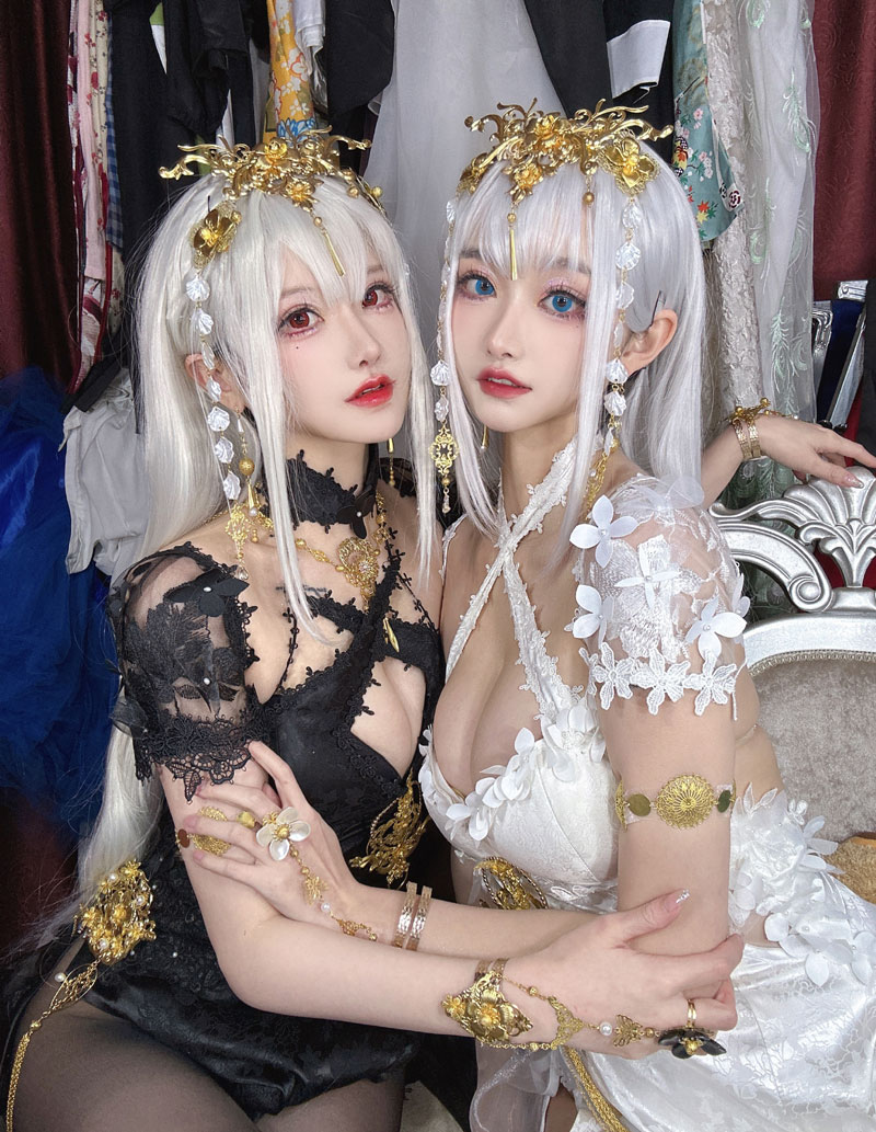 沧霁桔梗&露兒大魔王《碧蓝航线》埃姆登同人COSPLAY太美了