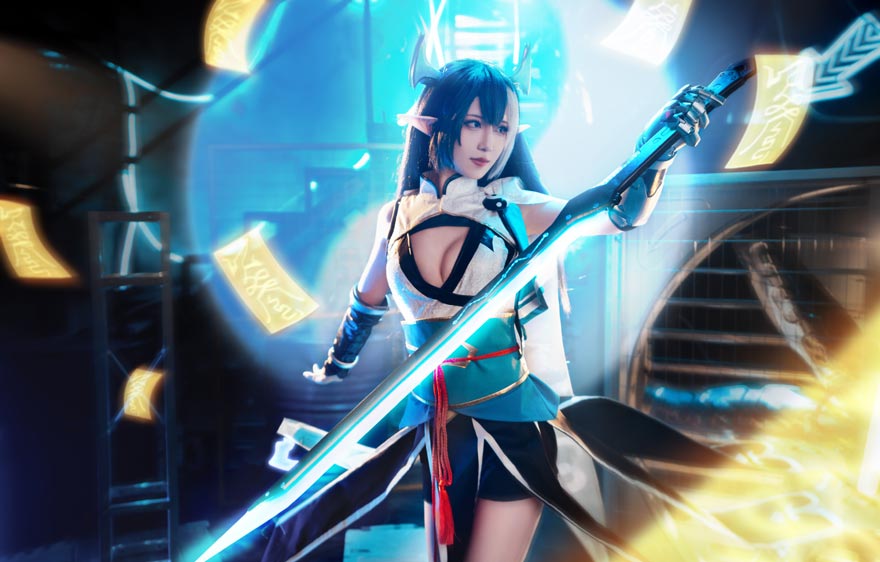 弥音音ww《我的勇者》新魔女「太虚之影·娜贝离诗」COSPLAY太好看了