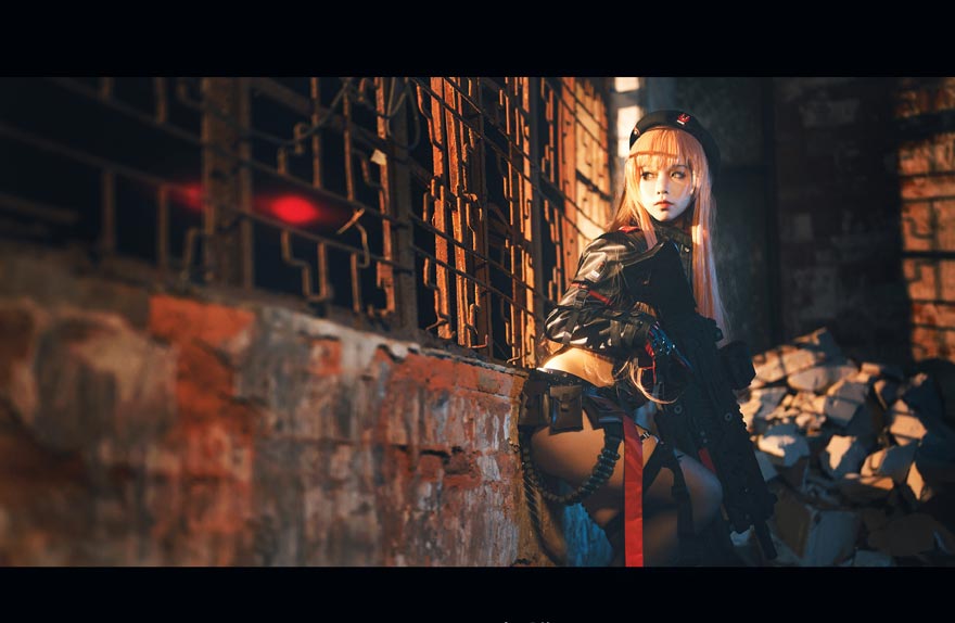 G44不会受伤COS《胜利女神：妮姬》中女战士拉毗