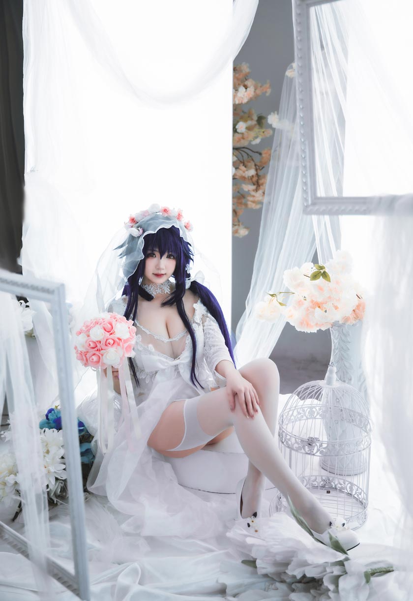 雪晴Astra-新作《碧蓝航线》吾妻花嫁COS美图在线鉴赏