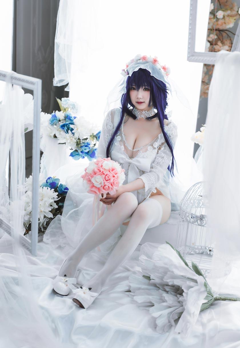雪晴Astra-新作《碧蓝航线》吾妻花嫁COS美图在线鉴赏