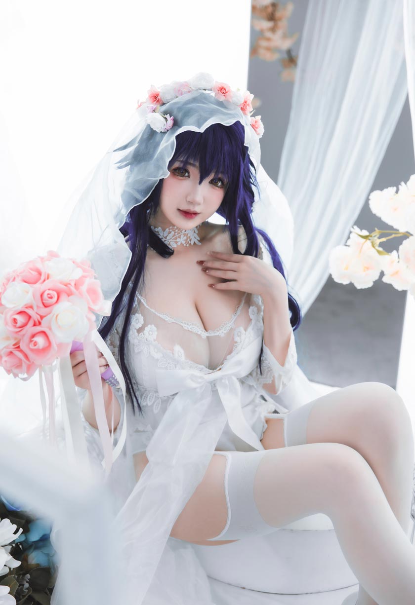 雪晴Astra-新作《碧蓝航线》吾妻花嫁COS美图在线鉴赏