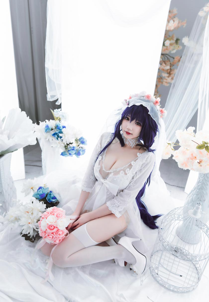 雪晴Astra-新作《碧蓝航线》吾妻花嫁COS美图在线鉴赏